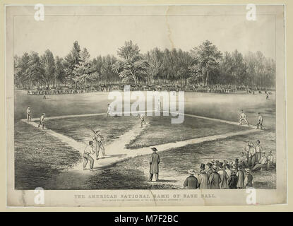 Das American National Spiel der base ball. Grand übereinstimmen, die für die Meisterschaft auf den Elysischen Feldern, Hoboken, New Jersey. - Lith. Von Currier & Ives. LCCN 90708565 Stockfoto