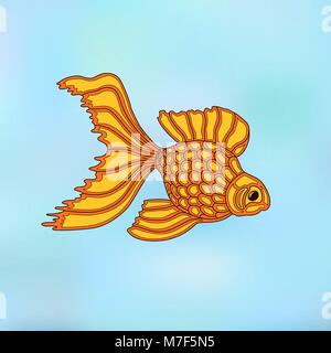 Vector Illustration von Gold Fish. Line art design Stock Vektor