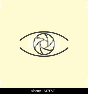 Fotografie Logo Design ins Auge. Line Art Stock Vektor