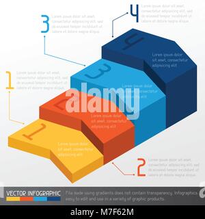 Vorlage Business Infografik mit Pfeil, 3D-Design Stock Vektor