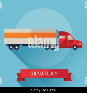 Cargo LKW-Symbol auf den Hintergrund im flachen Design Stil Stock Vektor