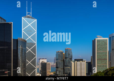 Hongkong Financial Skyline Stockfoto