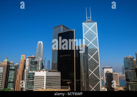 Hong Kong Financial District Skyline Stockfoto