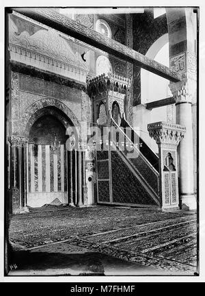 In den Tempel. Jerusalem. Die Moschee el Aksa (d. h., al-Aqsa). (Innenraum, die Zeder Kanzel). LOC 05897 matpc. Stockfoto