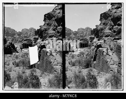 Trans-Jordan. Petra. Treppe zum großen hohen Platz & Begräbnis- Kapelle. LOC 05971 matpc. Stockfoto