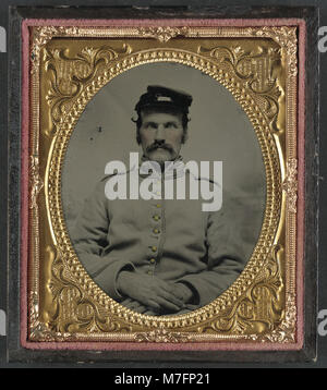 Ein nicht identifizierter Soldat trägt die Uniform des Union Veteran Reserve Corps, das nach dem Bürgerkrieg Teil des US-Militärs war. Das Bild dient als Aufzeichnung der Veteranen des Korps. Stockfoto