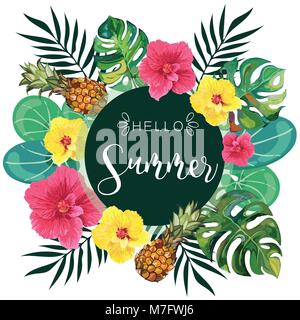 Hallo Sommer Vector Illustration. Stock Vektor