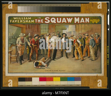 William Faversham spielte in dem Theaterstück *The Squaw man*, einer bemerkenswerten Theaterproduktion aus dem 20. Jahrhundert. Favershams Performance wurde für die Darstellung des komplexen Charakters in der frühen Film- und Bühnenadaption gefeiert. Stockfoto