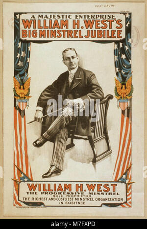 Werbung für William H. Wests Big Minstrel Jubilee, eine großformatige Aufführung, die afroamerikanische Unterhaltung im frühen 20. Jahrhundert zeigte. Stockfoto