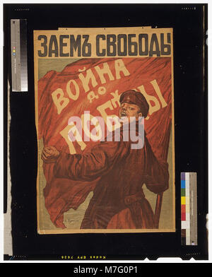 Ein russisches Poster von P. Buchkin aus dem Jahr 1917 mit dem Titel 'Za m svobody. Voina do pobedy", was bedeutet "für die Freiheit. War to Victory, ein Stück Kriegspropaganda während des Ersten Weltkriegs Stockfoto