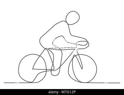 Fahrrad eine Linie zeichnen Stock Vektor