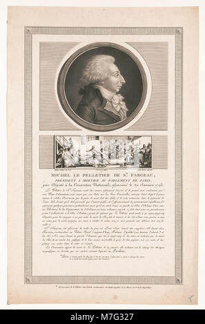 Ein Porträt von Michel Le Pelletier de St. Fargeau, Präsident des Pariser parlaments und später Abgeordneter des Nationalkonvents, der am 20. Januar 1793 während der Französischen Revolution ermordet wurde. Stockfoto