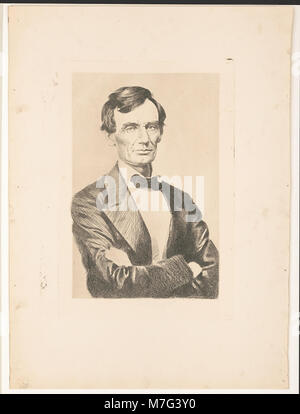 Abraham Lincoln, Brustbild, Vorderseite, die Arme über der Brust gefaltet LCCN 2017651503 Stockfoto