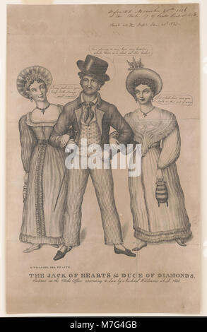 Eine Darstellung des Herzens und des Diamanten aus einem Kartenspiel, die diese beiden spezifischen Kartenwerte zeigen. Stockfoto