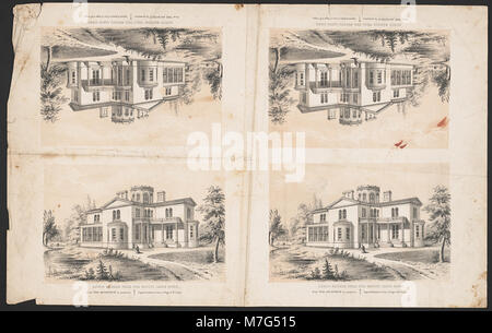 Anglo Grecian Villa für Godeys ladys Buch - gravierte & in den Farben gedruckt von Wagner & McGuigan. LCCN 2016645708 Stockfoto