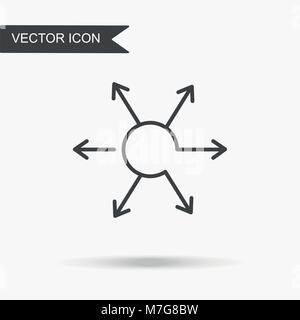 Modern und einfach Vektor-illustration Pfeil Symbol aus Kreis. Flaches Bild mit dünnen Linien zur Anwendung, Website, Interface, Business Presentation, i Stock Vektor