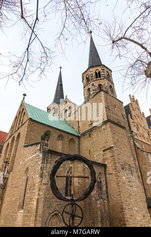 Blick auf die Kathedrale der Stadt Merseburg, Deutschland. Stockfoto