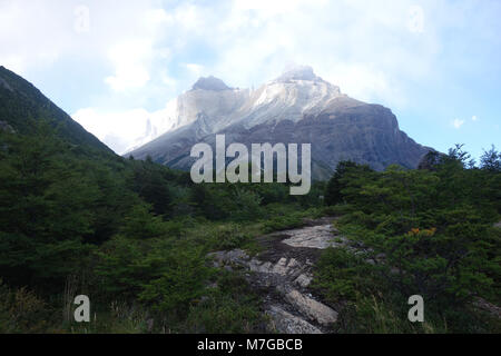 Cuerno Auftraggeber und dem Valle Frances, Torres del Paine Nationalpark. Patagonien, Chile Stockfoto