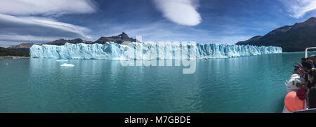 Perito Moreno-Gletscher am Lago Argentino, El Calafate, Parque Nacional Los Glaciares, Patagonien, Argentinien, Südamerika Stockfoto