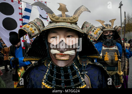 Eine Rekonstruktion der japanische Sakura Blossom Festival in Moskau, Russland Stockfoto