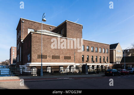 Die pathologisch-anatomisch Laboratorium der ehemaligen Wilhelmina Gasthuis (Krankenhaus) das Gebäude im Stil der Amsterdamer Schule gebaut wird. Stockfoto