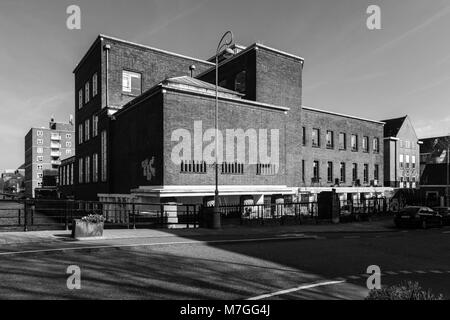 Die pathologisch-anatomisch Laboratorium der ehemaligen Wilhelmina Gasthuis (Krankenhaus) das Gebäude im Stil der Amsterdamer Schule gebaut wird. Stockfoto