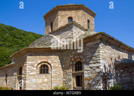 Blick auf Kloster Evangelistria, Skiathos, Griechenland Stockfoto