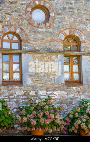 Blick auf Kloster Evangelistria, Skiathos, Griechenland Stockfoto