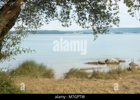 Küste Landschaft in de Arousa, Galizien, Spanien Stockfoto