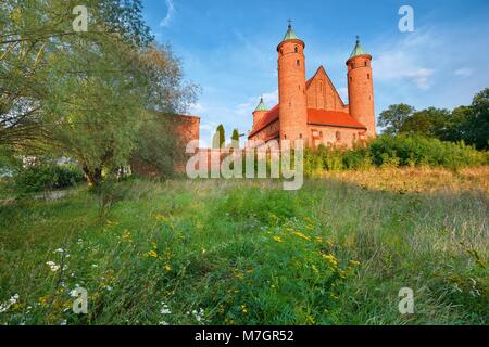 Einzigartige defensive Kirche von Saint Roch und Johannes der Täufer in Brochow, Polen. 1810 Frederick Chopin wurde in der Kirche getauft Stockfoto