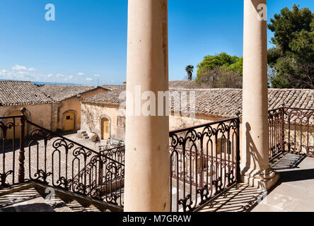 Chiaramonte Gulfi, Sizilien, Italien. Villa Fegotto (als Standort für den Inspektor Montalbano TV-Serie verwendet) Stockfoto