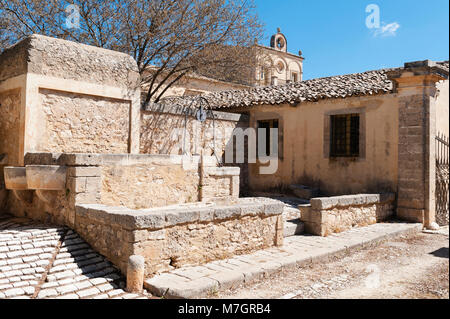 Chiaramonte Gulfi, Sizilien, Italien. Villa Fegotto (als Standort für den Inspektor Montalbano TV-Serie verwendet) Stockfoto