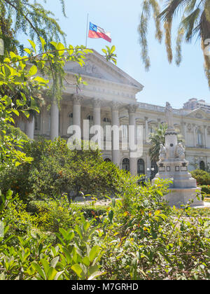 Imposante Sitz von Santiago des Nationalen Kongresses von Chile, im Zentrum von Santiago de Chile, die Hauptstadt und die grösste Stadt in Chile. Stockfoto