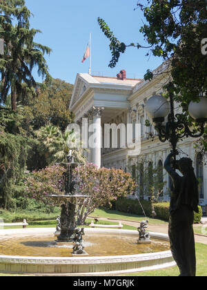 Imposante Sitz von Santiago des Nationalen Kongresses von Chile, im Zentrum von Santiago de Chile, die Hauptstadt und die grösste Stadt in Chile. Stockfoto