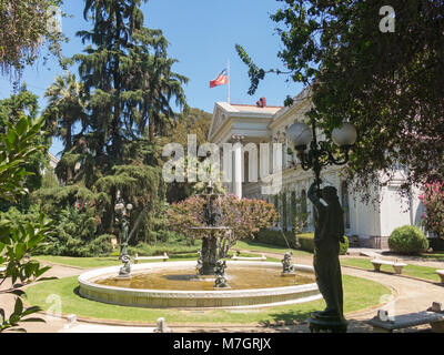 Imposante Sitz von Santiago des Nationalen Kongresses von Chile, im Zentrum von Santiago de Chile, die Hauptstadt und die grösste Stadt in Chile. Stockfoto