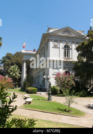 Imposante Sitz von Santiago des Nationalen Kongresses von Chile, im Zentrum von Santiago de Chile, die Hauptstadt und die grösste Stadt in Chile. Stockfoto