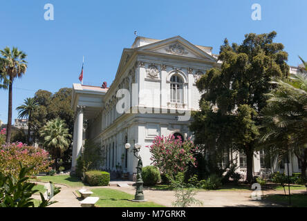 Imposante Sitz von Santiago des Nationalen Kongresses von Chile, im Zentrum von Santiago de Chile, die Hauptstadt und die grösste Stadt in Chile. Stockfoto