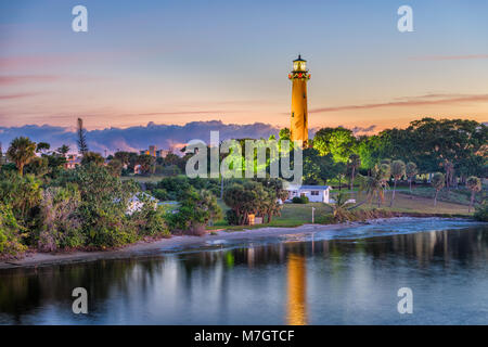 Jupiter, Florida, USA an den Jupiter Inlet Licht. Stockfoto