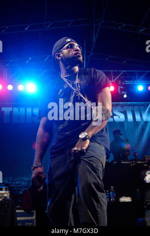 Rapper Lloyd Banks von G-Unit führt auf dem Dies ist 50 Festival at Governor's Island am 3. Oktober 2009 in New York. Stockfoto