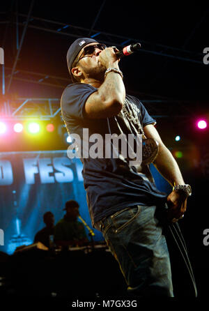 Rapper Lloyd Banks von G-Unit führt auf dem Dies ist 50 Festival at Governor's Island am 3. Oktober 2009 in New York. Stockfoto