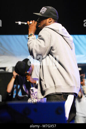 Rapper Tony Yayo und Curtis '50 Cent' Jackson von der G-Unit führt auf dem Dies ist 50 Festival at Governor's Island am 3. Oktober 2009 in New York. Stockfoto