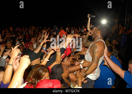 Rapper Lloyd Banks von G-Unit führt auf dem Dies ist 50 Festival at Governor's Island am 3. Oktober 2009 in New York. Stockfoto