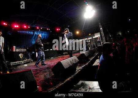 Rapper 50 Cent G-Unit führt auf dem Dies ist 50 Festival at Governor's Island am 3. Oktober 2009 in New York. Stockfoto