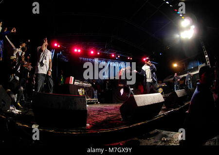 Rapper Lloyd Banks und 50 Prozent der G-Unit führt auf dem Dies ist 50 Festival at Governor's Island am 3. Oktober 2009 in New York. Stockfoto