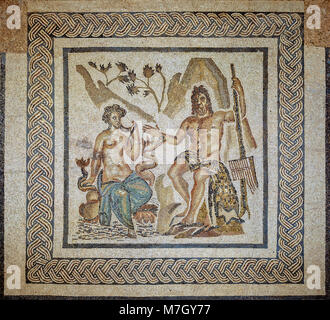 Alcazar de los Reyes Cristianos, Mosaiken, ein römisches Mosaik von polyphemos und Galatea, Cordoba, Andalusien, Spanien, Europa Stockfoto