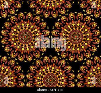 Nahtlose wiederholendes Muster von Mandalas Stock Vektor