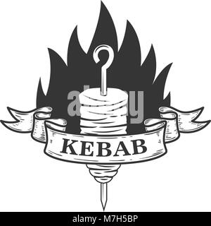 Kebab. Design Element für Logo, Label, Emblem, sign. Vector Illustration Stock Vektor