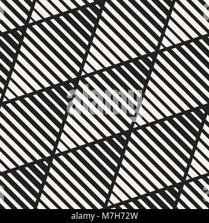 Vektor nahtlose Schwarze und Weiße halftone Linien Muster. Abstrakte geometrische retro Hintergrund Design. Stock Vektor