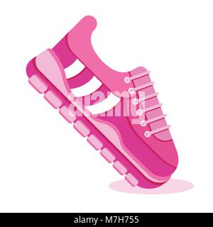 Rosa Sneakers auf Weiß Stock Vektor