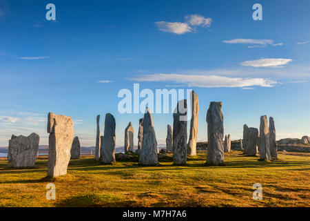 Steinkreis Callanish, Isle of Lewis, Western Isles, äußeren Hebriden, Schottland, UK Stockfoto